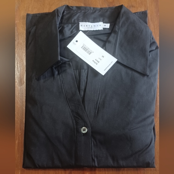 HARSHMAN Black Ruffle Sleeve Selina Shirt - Picture 8 of 9